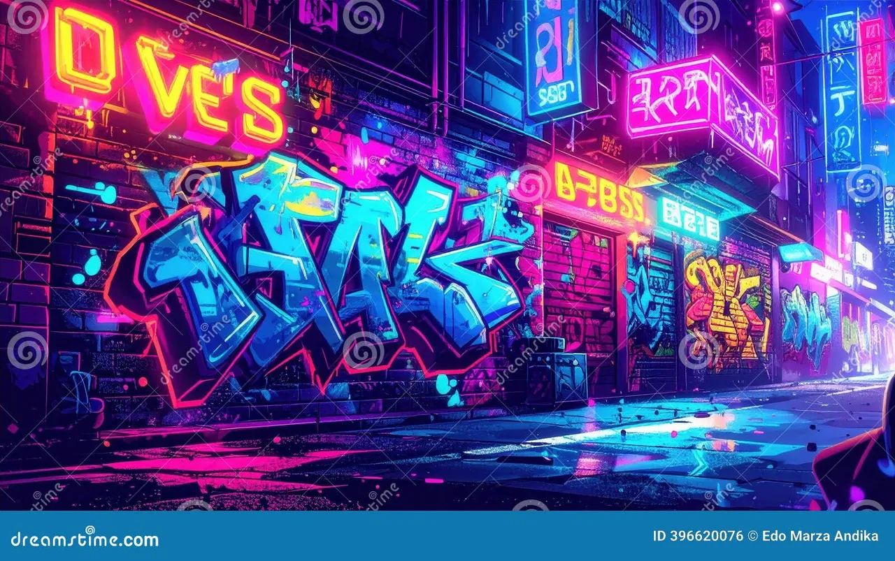 米兰体育电竞 - 涂鸦街头赛博不夜城全景